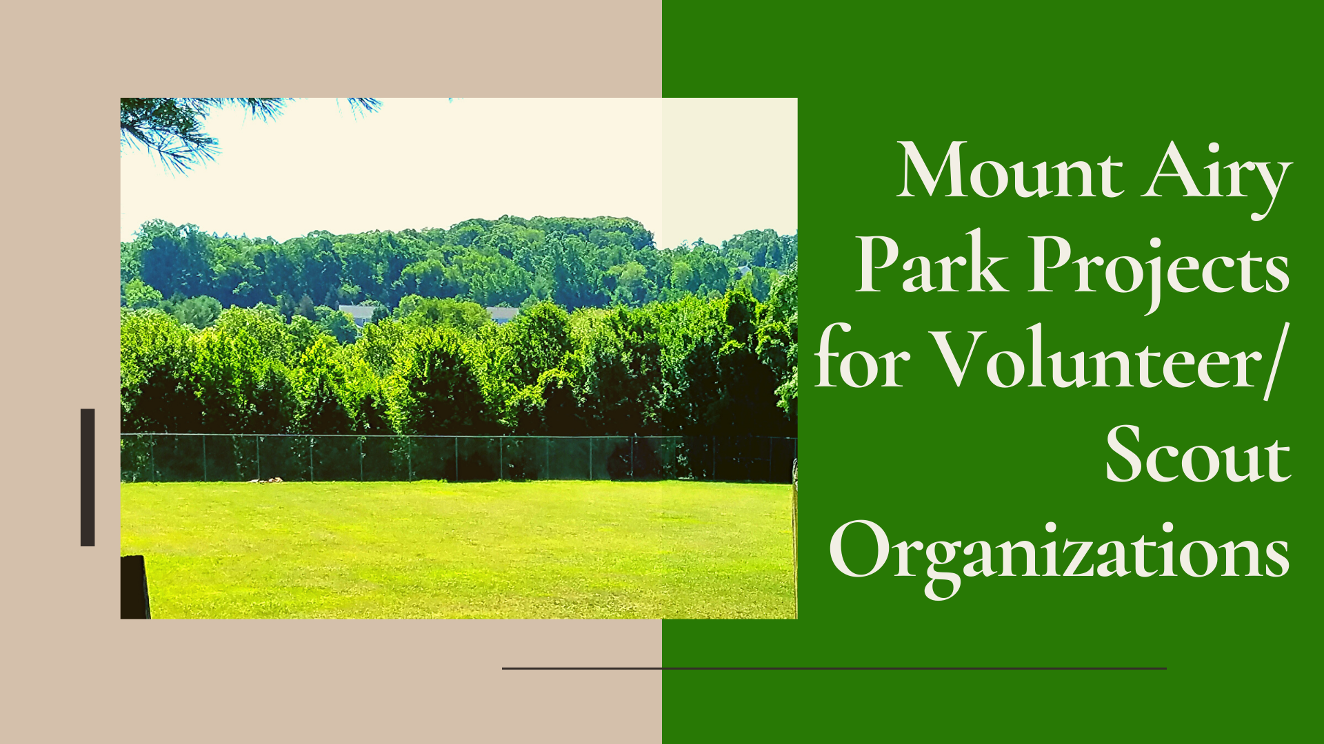 Park Projects for Volunteers