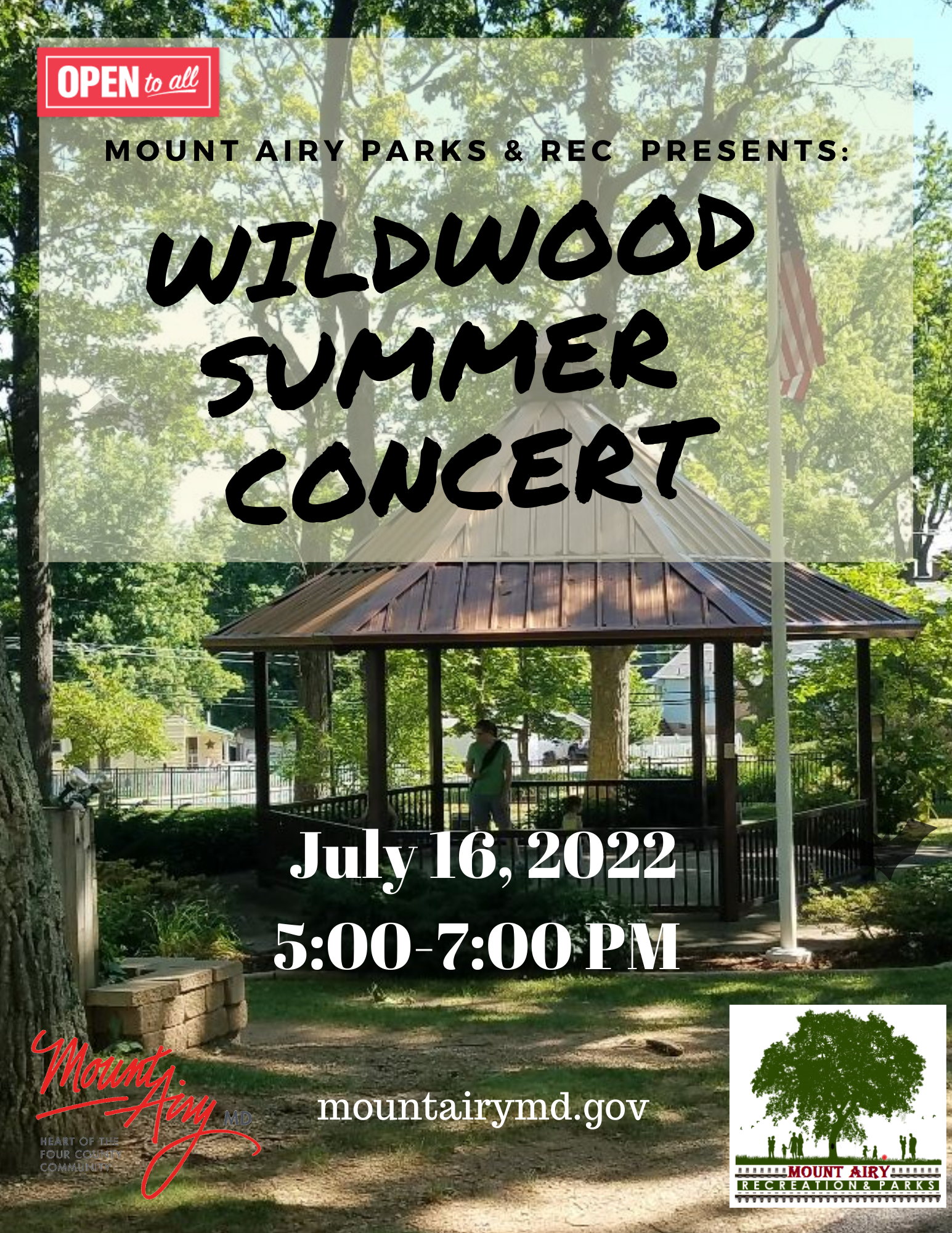 Wildwood Summer Concert on July 16 at 5:00 p.m.