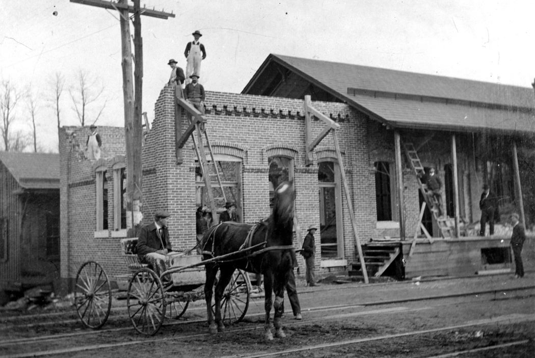 Train station construction adj