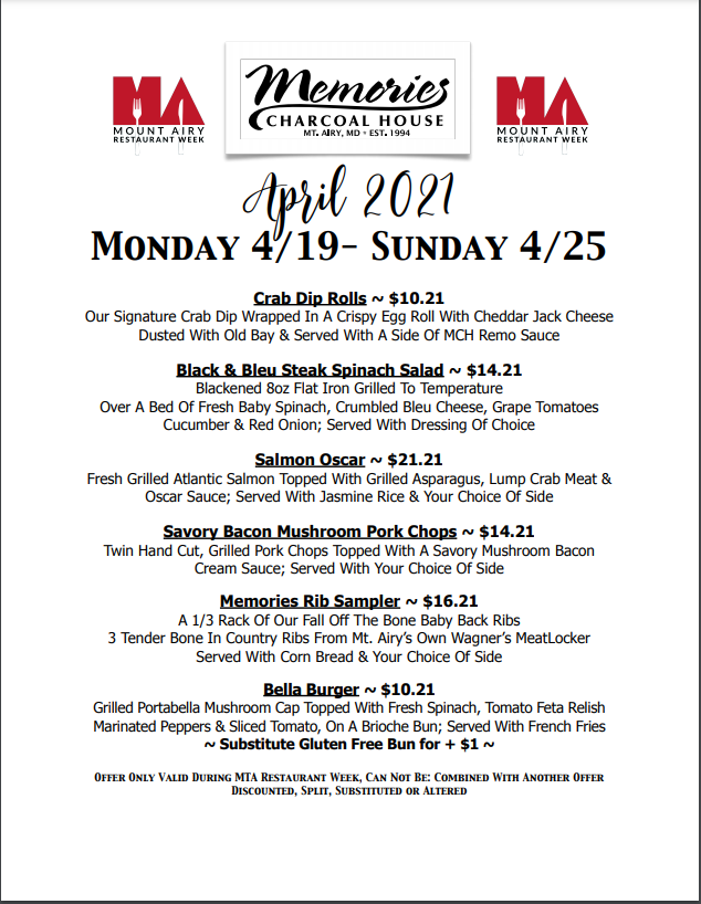 Memories - MTA Restaurant Week 2021 Updated as image