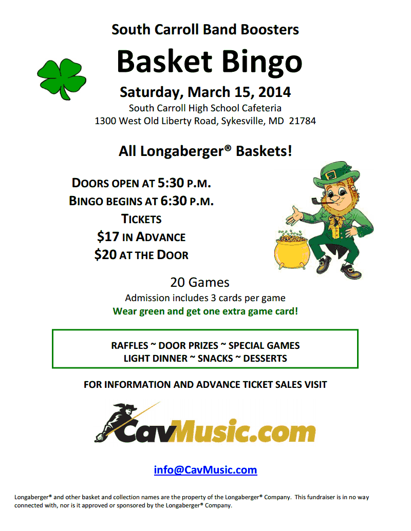 Basket Bingo 2014  Flyer