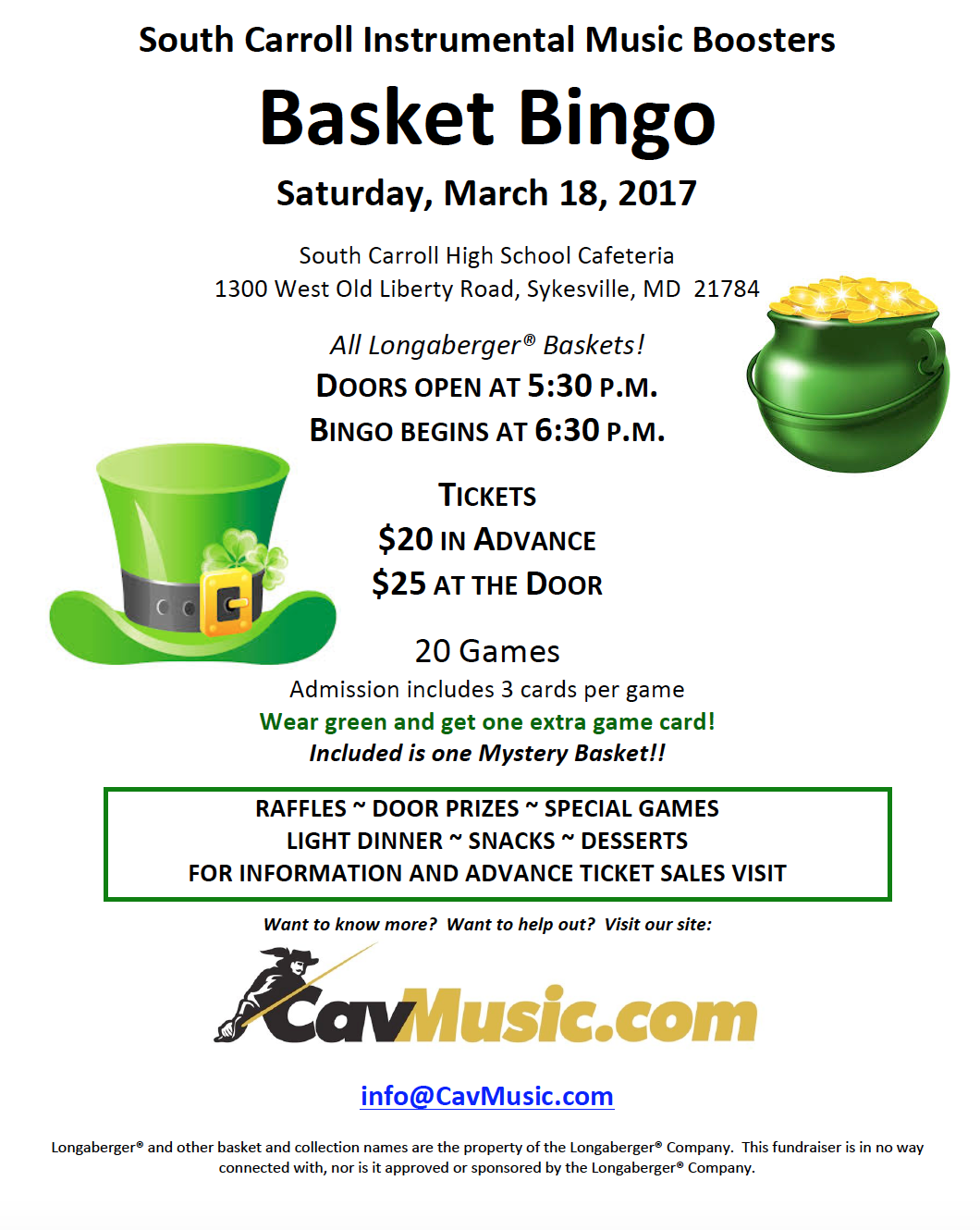 Basket Bingo 2017 Flyer